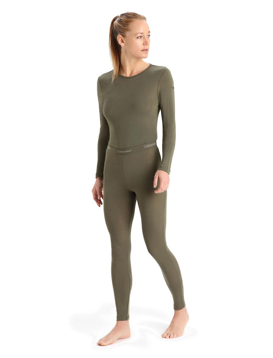 Icebreaker Merino 175 Everyday Thermal Leggings Naisten Base Layers Oliivinvihreä | FI 1899BEXC